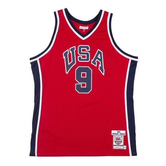 Mitchell & Ness Michael Jordan Red USA Olympic Basketball Authentic 1984 Jersey - Picture 7 of 7